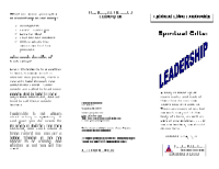 Spiritual Gifts:  Leadership, front.